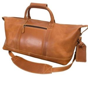 Leather Large Duffel Bag With Adjustable Detachable Shoulder Strap